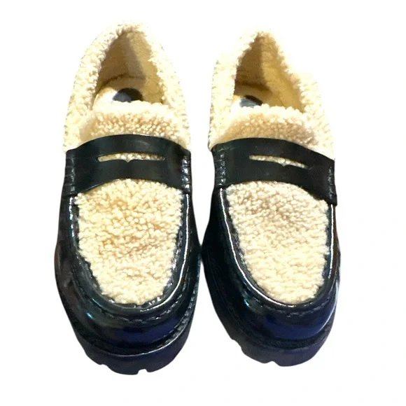 PAIGE Shoes New Paige Ellis Shearling Loafers In Black Leather